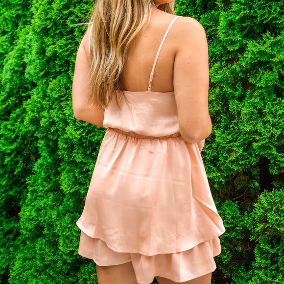 Satin Tiered Romper - Picture 3 of 6